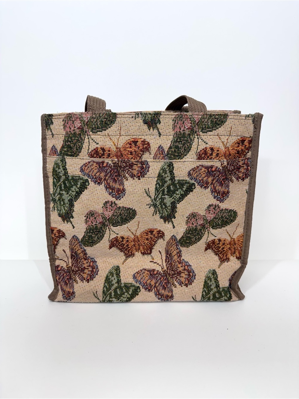 Vintage Tapestry Butterfly Purse With Attached Coin Bag Multi compartment